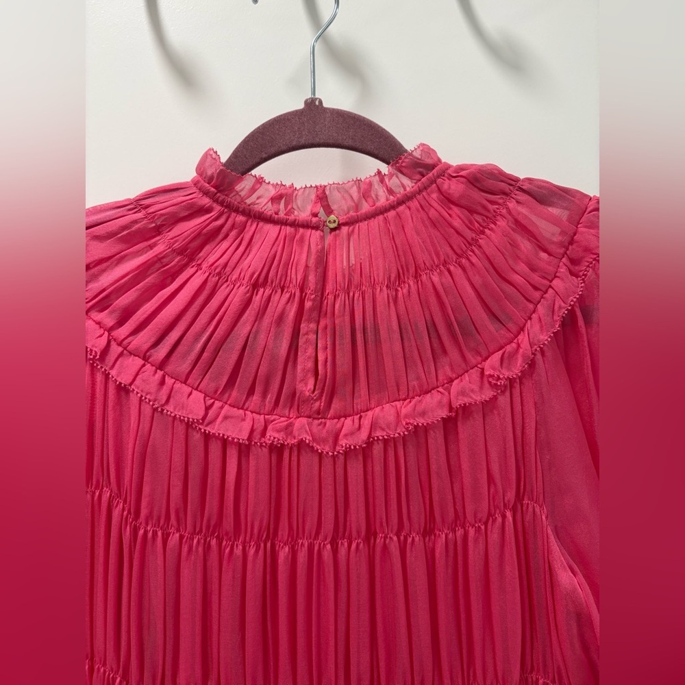 Ulla Johnson Emmeline Fuchsia Pink Silk Dress Size 0 - Picture 8 of 14